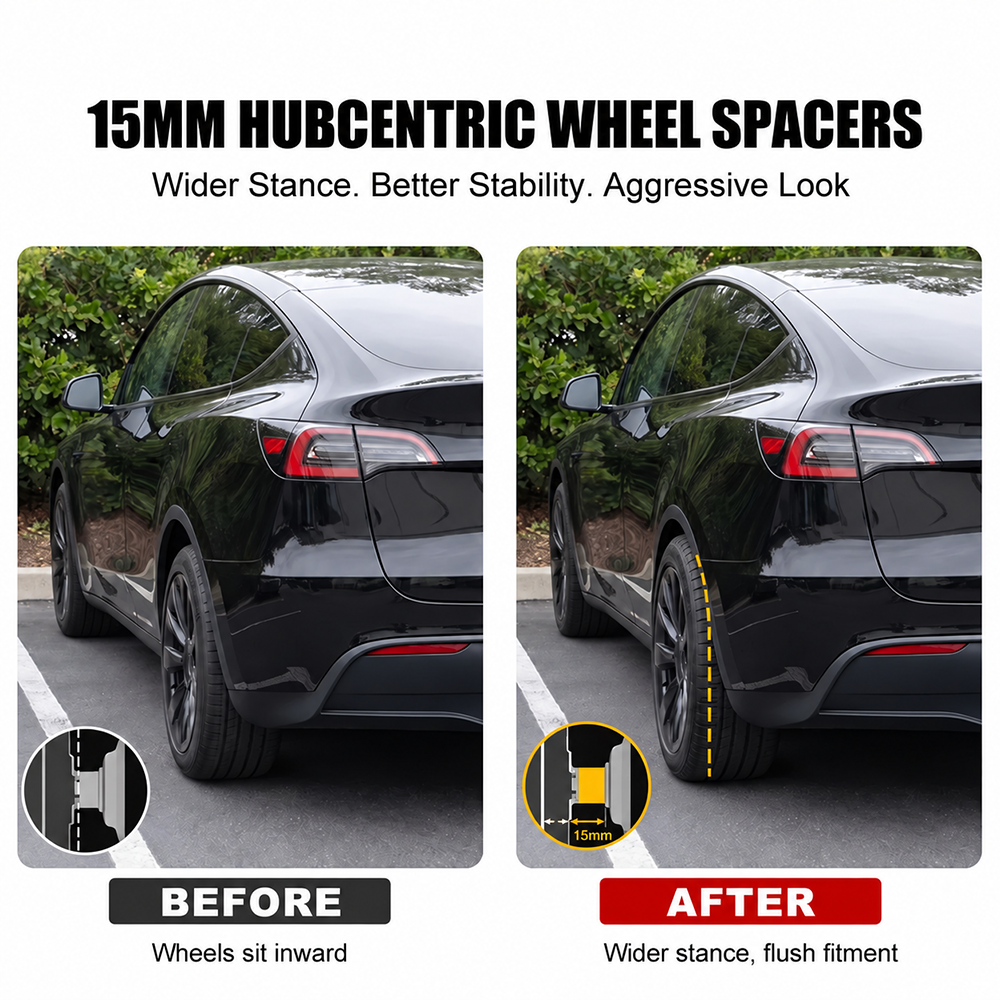 Model Y/ 3 Aluminum Forged Wheel Spacers Hubcentric Wide-Stance Wheel Spacer Kit
