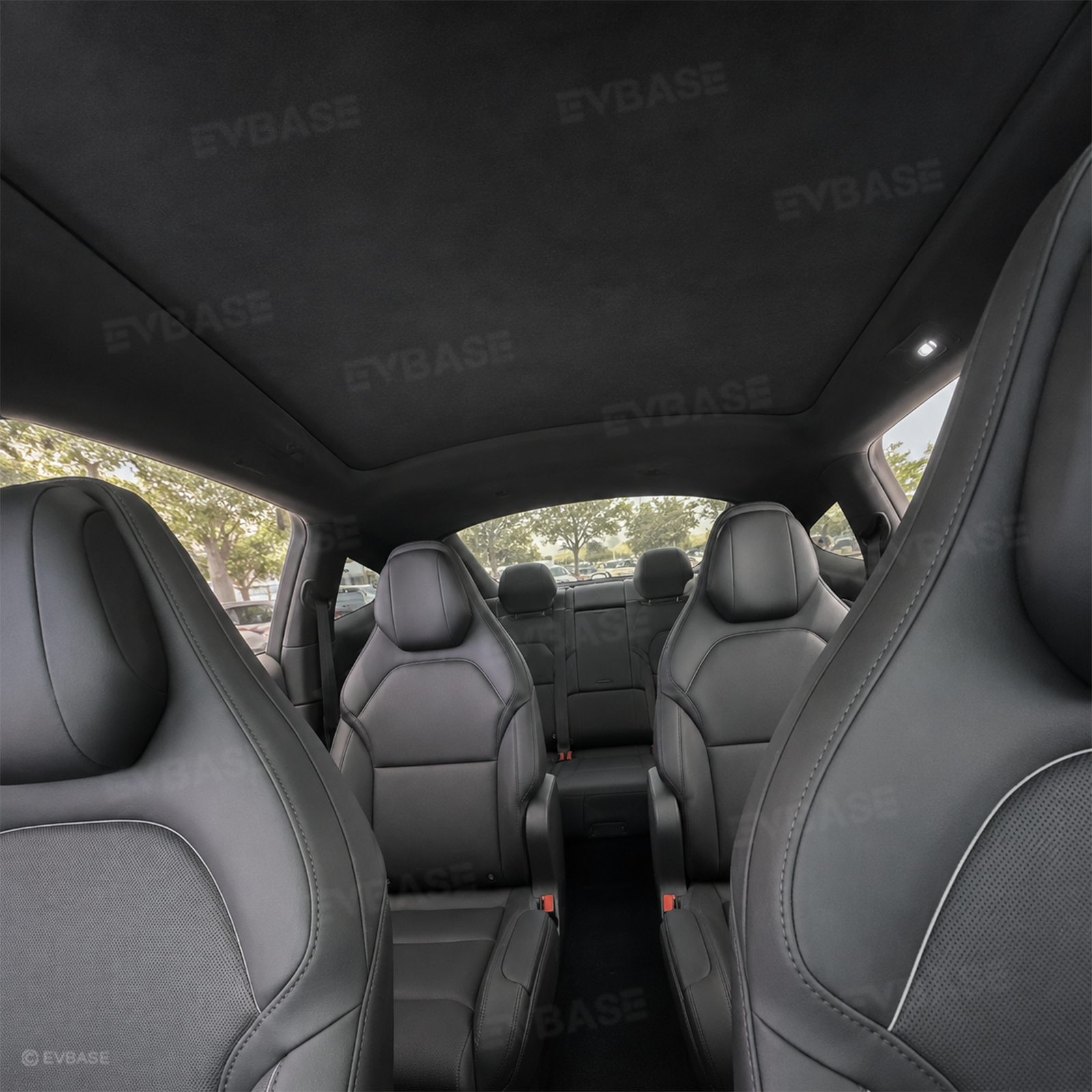 Model Y L Glass Roof Sunshade Silicone Electrostatic Sunroof Shade Heat Insulation UV Protection Faux Suede Sun Visor
