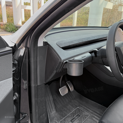 Model Y Juniper Dashboard Side Panel Trim Cover Real Carbon Fiber Front Door Slot Overlay