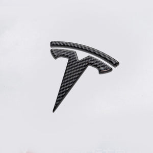 EVBASE Model 3 Y Steering Wheel Front Trunk Rear Trunk Logo Real Carbon Fiber Cover Sticker Matte