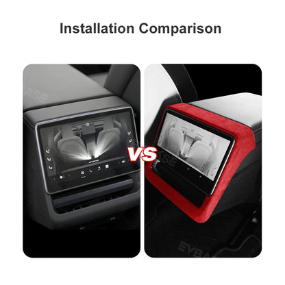 Model 3 Highland Real Alcantara Rear Screen Frame Cover Air Outlet Protector Rear Air Vent Covers Sticker for Tesla