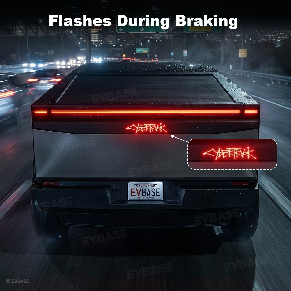 Cybertruck Tailgate Protector 2.0 OEM-Style Anti-Scratch ABS Tailgate Trim Cover with Illuminated LED Logo