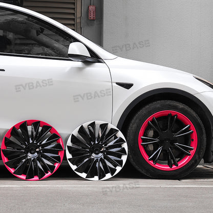 Model Y Bicolor Wheel Covers 19 Inch ABS Rim Protector Covers Sport Wheel Caps 4PCS For Tesla