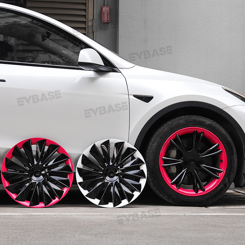 Model Y Bicolor Wheel Covers 19 Inch ABS Rim Protector Covers Sport Wheel Caps 4PCS For Tesla