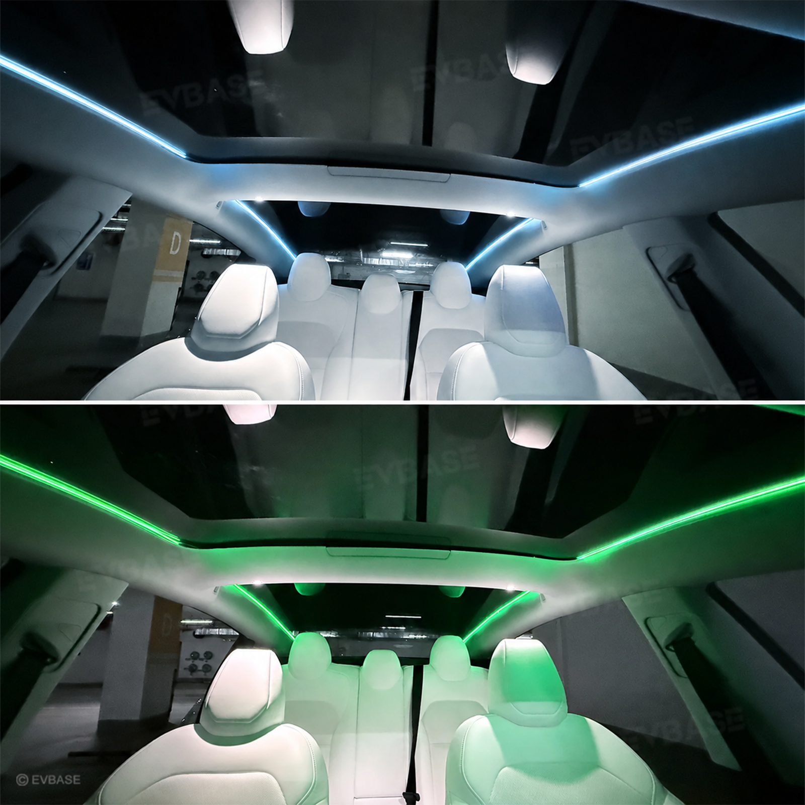 Model Y Juniper/ 3 Highland Roof Ambient Lighting 2.0 Sunroof Streamer Lights with Factory Screen Control
