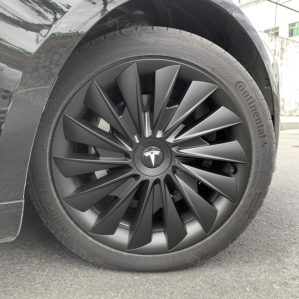 EVBASE Model 3 Highland Matte Black Wheels Covers 18inch for Tesla Wheels  Exterior Accessories