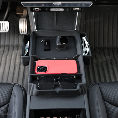 Model Y Juniper/Model Y L/ 3 Highland Center Console Tray 2.0 Silicone Organizer with Side Pockets