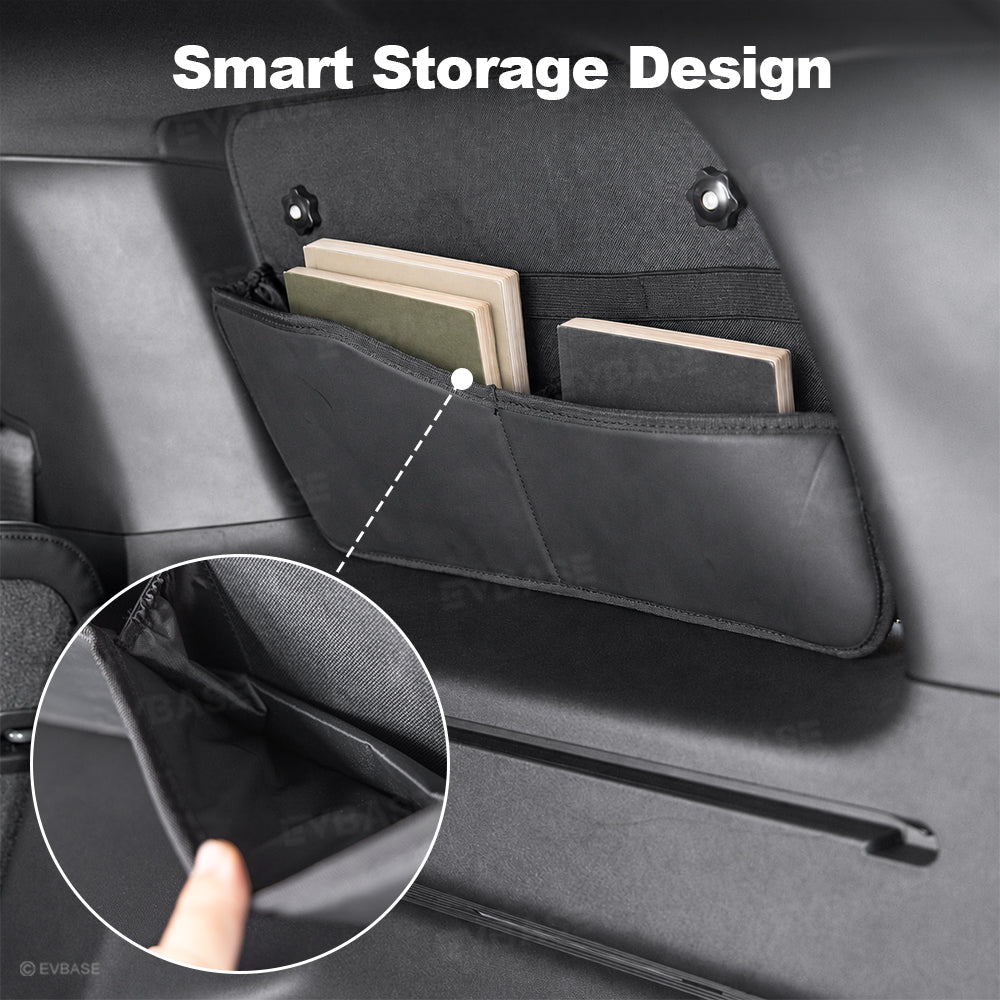 Rear Quarter Window Sunshade for Rivian R2 2-in-1 Privacy Cover with Storage Organizer Pocket