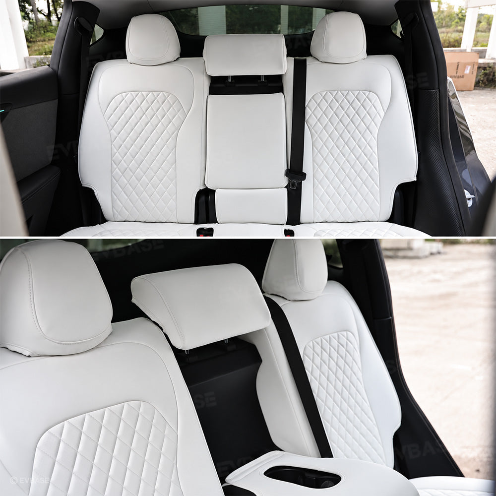 Model Y Juniper Seat Covers Waterproof Breathable NAPPA Leather Seat Protector with Diamond Quilted Design