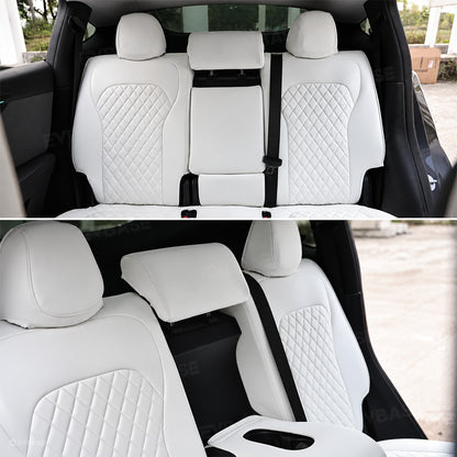 Model Y Juniper Seat Covers Waterproof Breathable NAPPA Leather Seat Protector with Diamond Quilted Design