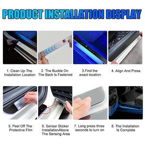 EVBASE Tesla Model 3 Y X S Door Sill Protector with LED Light 4 Pcs