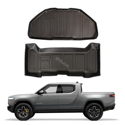 R1T/R1S Front Mat Upper Lower Layer All-Weather TPE Front Storage Mat Cargo Liner for Rivian R1T/R1S