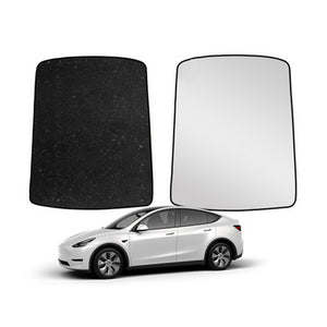 EVBASE Tesla Model Y Starry Sky Sunroof Sunshade with Silver Coated Cloth