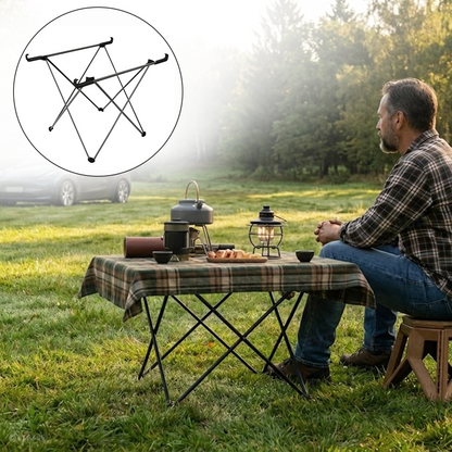 Camping Folding Table Legs X-Shaped Aluminum Table Stand with EVA Hard Case for Tesla Model Y/3/X/S