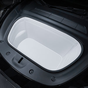 EVBASE Tesla Model 3/Y Trunk Frunk Mat Car Durable Leather Carpet White Interior Accessories