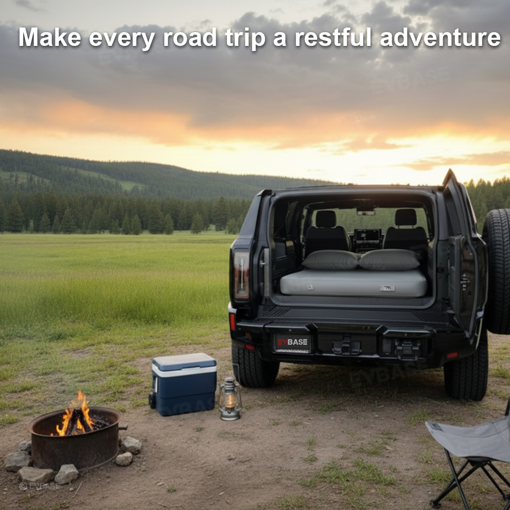 Air Mattress for Hummer EV SUV Inflatable Camping Mattress Bed Rear Trunk Travel Sleeping Pad with External Air Pump