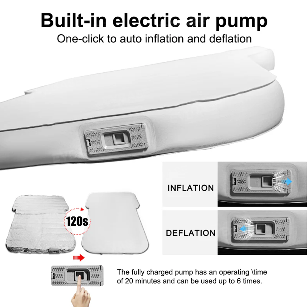 Air Mattress for Hummer EV SUV Inflatable Camping Mattress Bed Rear Trunk Travel Sleeping Pad with External Air Pump