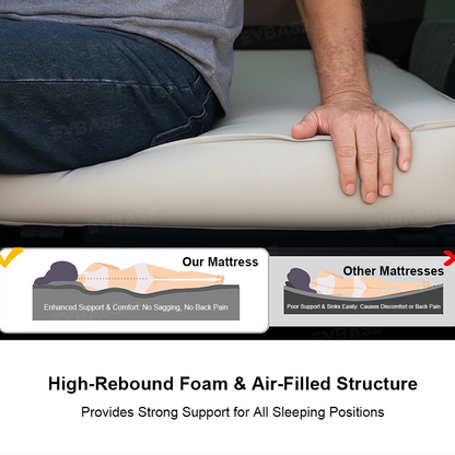 Air Mattress for Hummer EV SUV Inflatable Camping Mattress Bed Rear Trunk Travel Sleeping Pad with External Air Pump