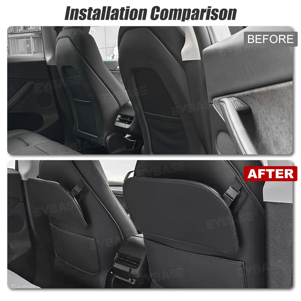 Back Seat Kick Protector with Foldable Tray Table for Tesla Model Y/ Y Juniper & Model 3 /3 Highland