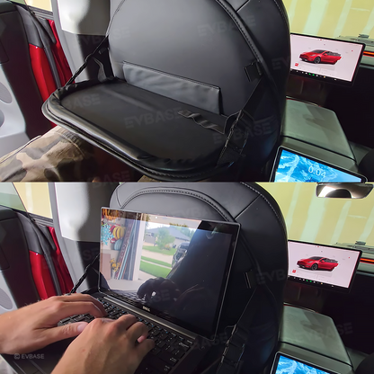 Back Seat Kick Protector with Foldable Tray Table for Tesla Model Y/ Y Juniper & Model 3 /3 Highland