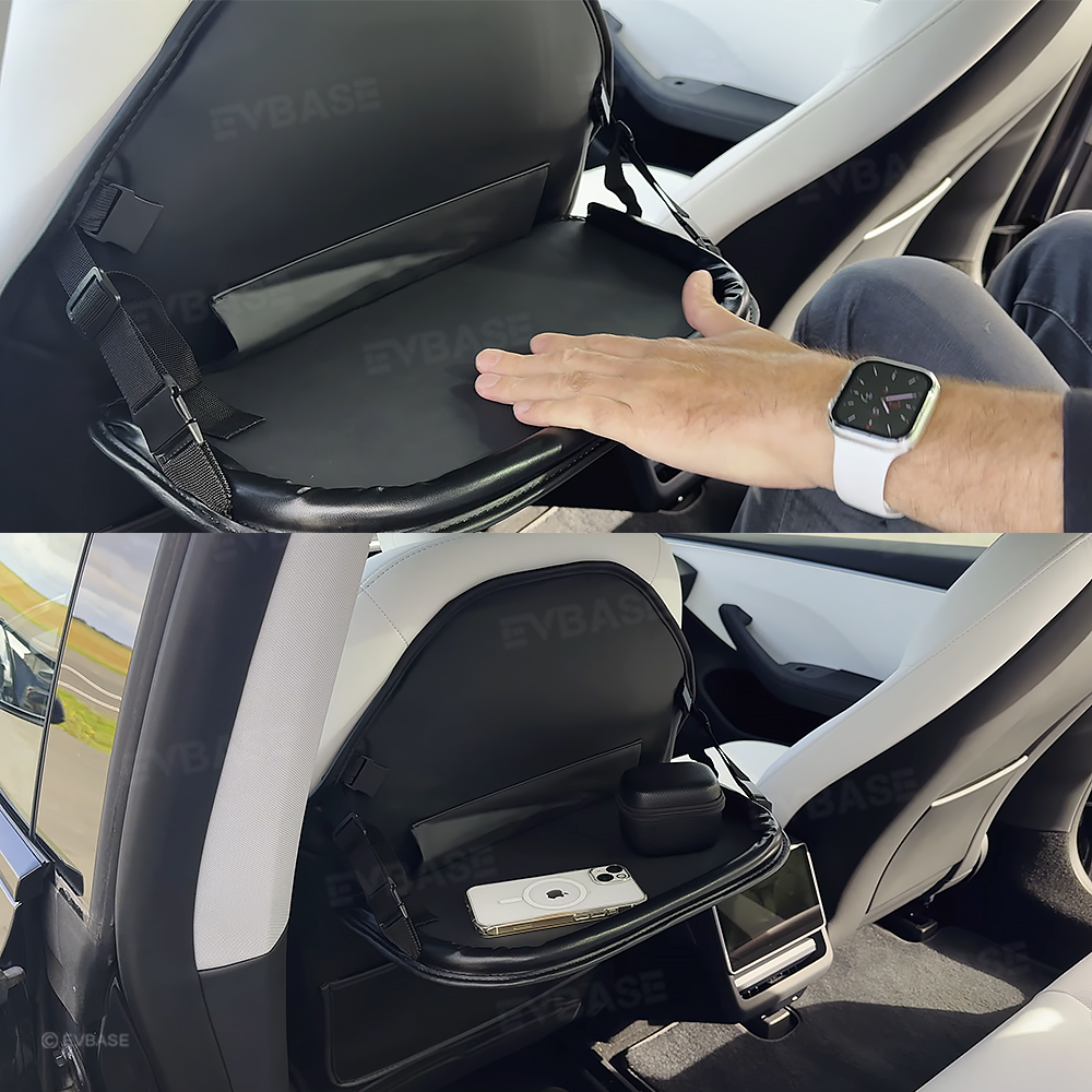 Back Seat Kick Protector with Foldable Tray Table for Tesla Model Y/ Y Juniper & Model 3 /3 Highland