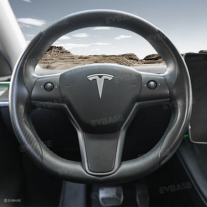 Model 3 Y Steering Wheel Trim Cover for Tesla Interior Accessories Carbon Fiber