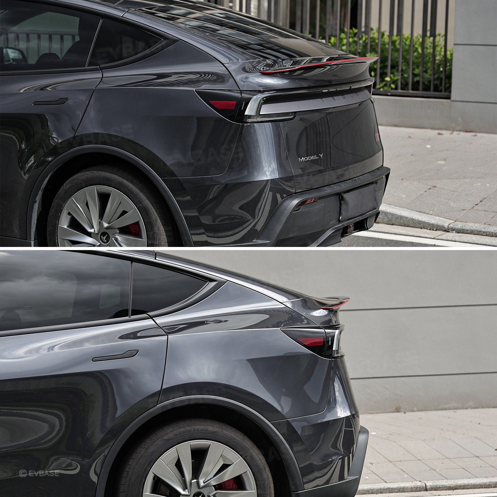 EVBASE Model Y Juniper Spoiler Wing Redline Real Carbon Fiber Trunk Lid Rear Lip Spoiler For Tesla