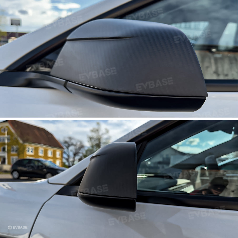 Carbon Fiber Side View Mirror Cover for Model 3 & Highland with Performance Style Side Mirror Caps