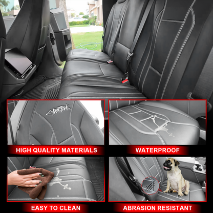 Cybertruck Black Seat Covers Full Coverage Seat Protector NAPPA Leather With Cybertruck LOGO For Tesla