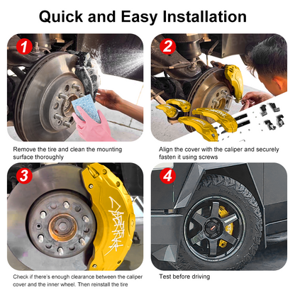 EVBASE Tesla Cybertruck Brake Caliper Cover Set Wheel Hub Front Rear Caliper Protector