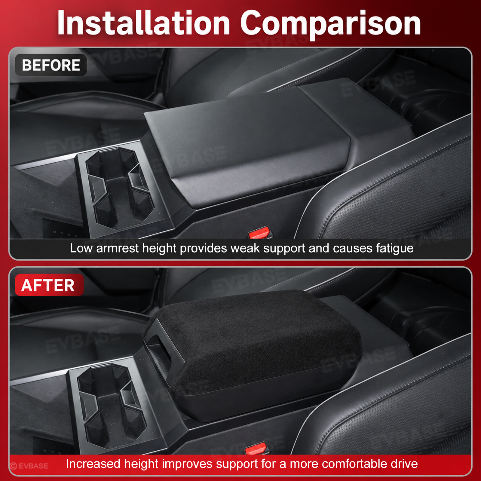Cybertruck Center Console Armrest Pad Riser with Hidden Sliding Storag ...