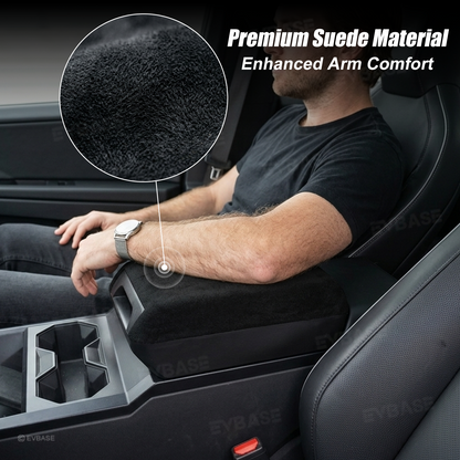Cybertruck Center Console Armrest Pad Riser with Hidden Sliding Storage Organizer