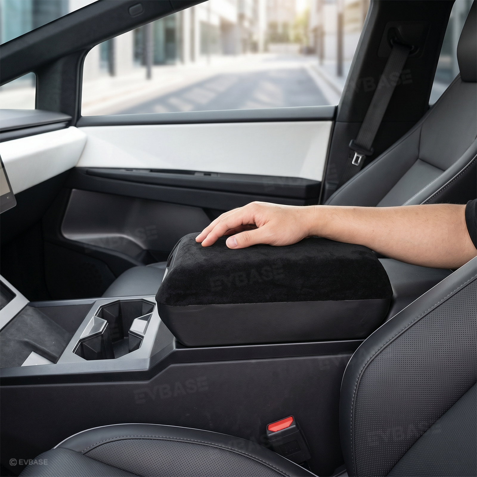 Cybertruck Center Console Armrest Pad Riser with Hidden Sliding Storag ...