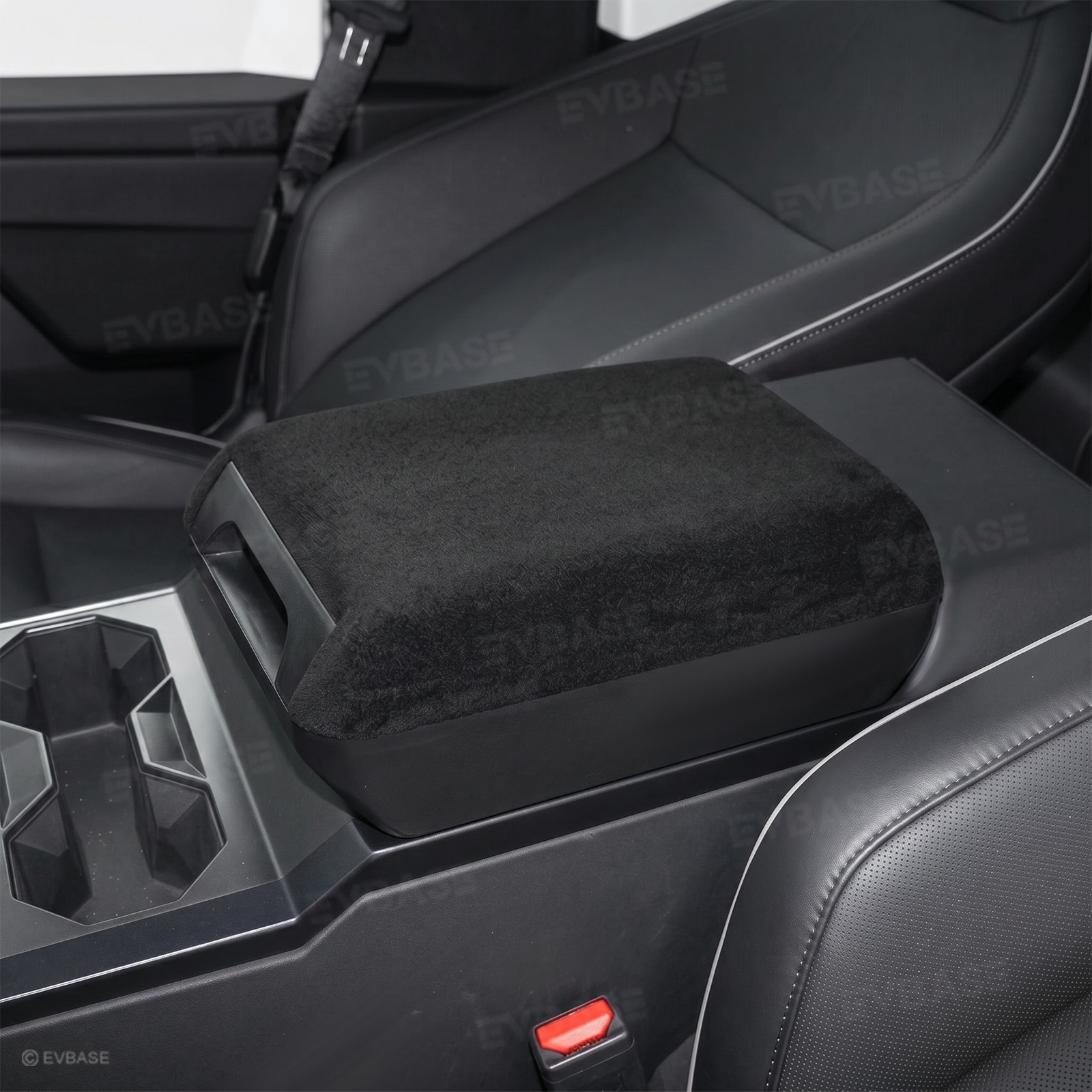 Cybertruck Center Console Armrest Pad Riser with Hidden Sliding Storage Organizer