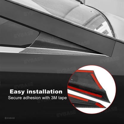 Cybertruck Exterior Front Corner Window Overlay ABS Carbon Fiber Sporty Style A-Pillar Cover