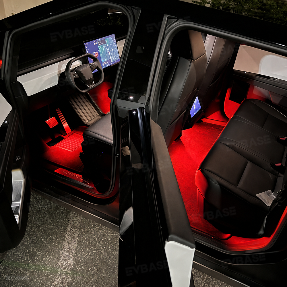 Cybertruck Interior Ambient Lighting Kit RGB Streamer Lights LED Interior Light Strips Multi-Zone Lighting Upgrade System with Factory Screen Control