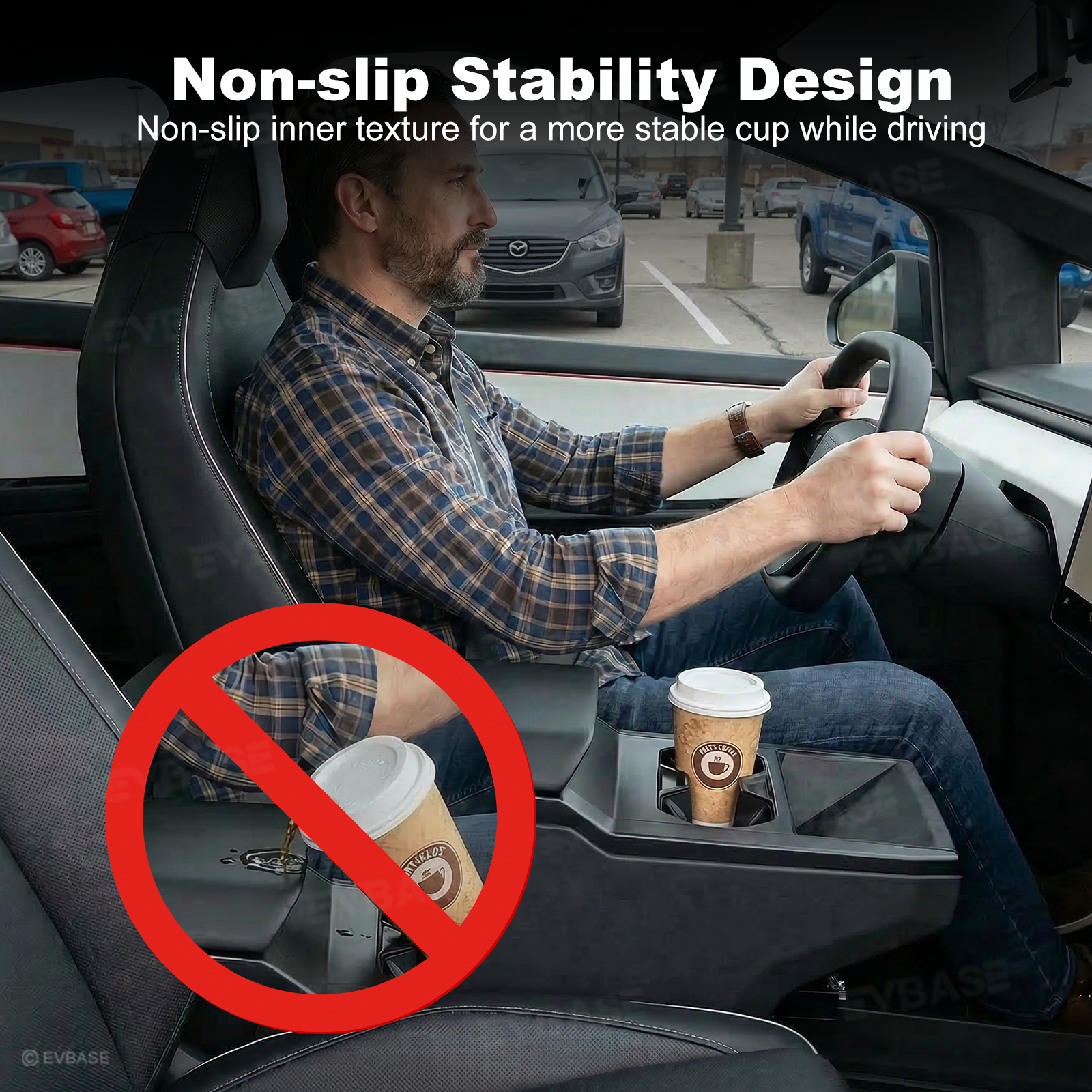 Cybertruck Cup Holder Liner Non-Slip Silicone Cup Coaster