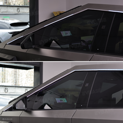 Cybertruck LED Lights Exterior Window Trim RGB Ambient Lighting Kit with OEM Screen Control / Smart App Control