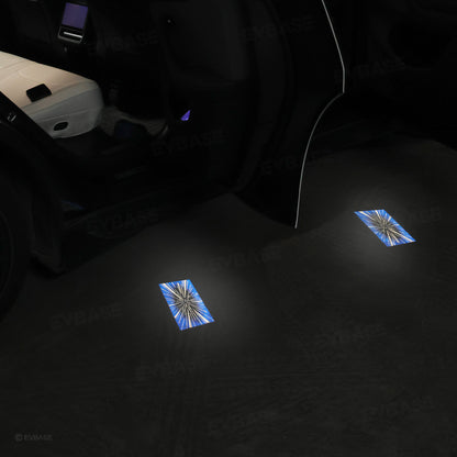 Door Plaid Projector Lights for Tesla Model 3/Y Ultra-Bright OEM Style Puddle Lights 