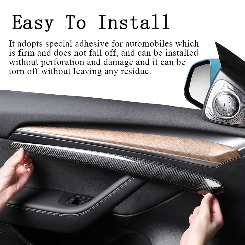 Model Y 3 Carbon Fiber Interior Accessories Dashboard Front Door Cover Trim for Tesla