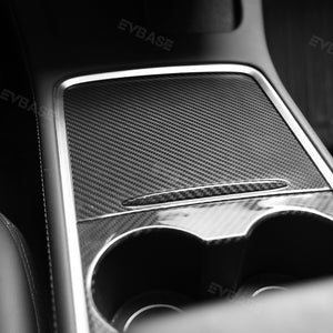 Copertura del pannello di rivestimento della console centrale Tesla in vera fibra di carbonio EVbase per modello 3 Y