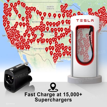 EVBASE NACS To CCS1 Charger Adapter Compatible With Tesla Superchargers