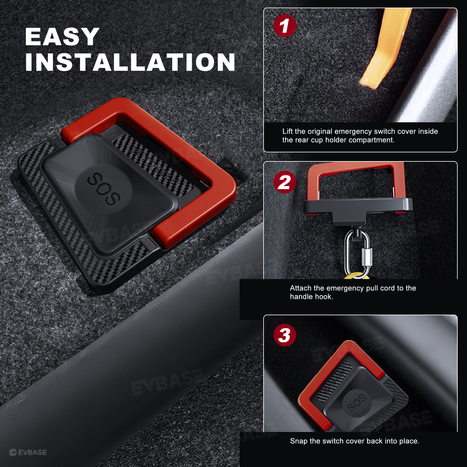 Model 3 Highland Rear Door Emergency Release Pull Handle Safety Escape Tool Opener