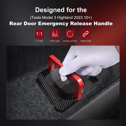 Model 3 Highland Rear Door Emergency Release Pull Handle Safety Escape Tool Opener