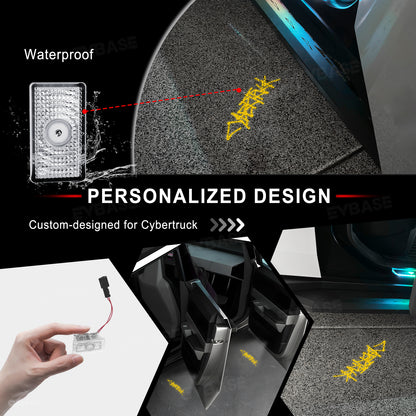 Cybertruck Projection Lights LED Puddle Lights 64-Color RGB Welcome Lights with Factory Screen Control
