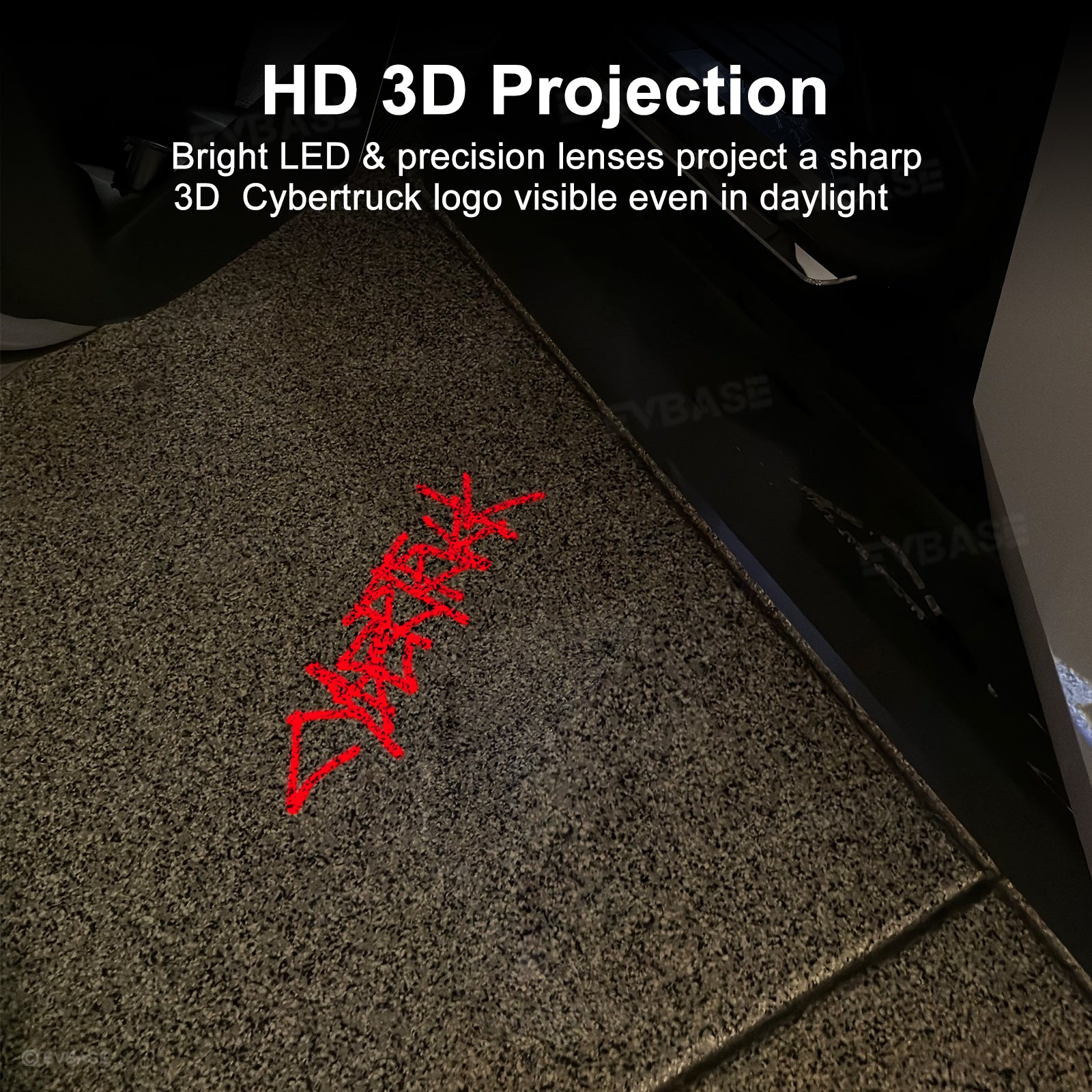 Cybertruck Projection Lights LED Puddle Lights 64-Color RGB Welcome Lights with Factory Screen Control