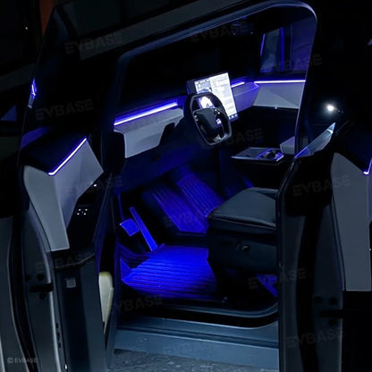 Cybertruck Interior Ambient Lighting Kit RGB Streamer Lights LED Interior Light Strips Multi-Zone Lighting Upgrade System with Factory Screen Control