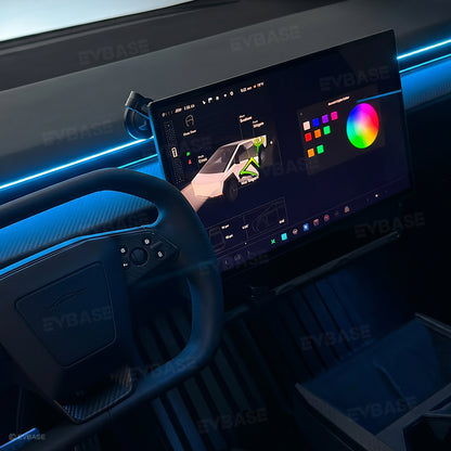 Cybertruck Interior Ambient Lighting Kit RGB Streamer Lights LED Interior Light Strips Multi-Zone Lighting Upgrade System with Factory Screen Control