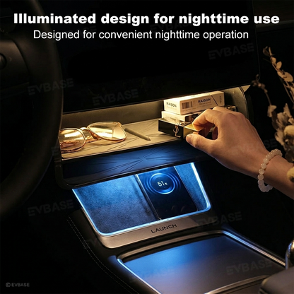 Model Y Juniper/ 3 Highland Under Screen Storage Organizer Dual-Layer Tray with Smart LED Light