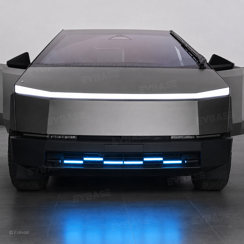 Cybertruck Front Bumper Insert RGB LED Off-Road Light Bar Auxiliary Lighting Upgrade 2.0 with Factory Screen Control
